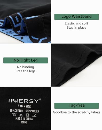 Boys 5-Pack Black Cotton Boxers with Fly