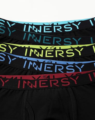 Boys 5-Pack Black Cotton Boxers with Fly