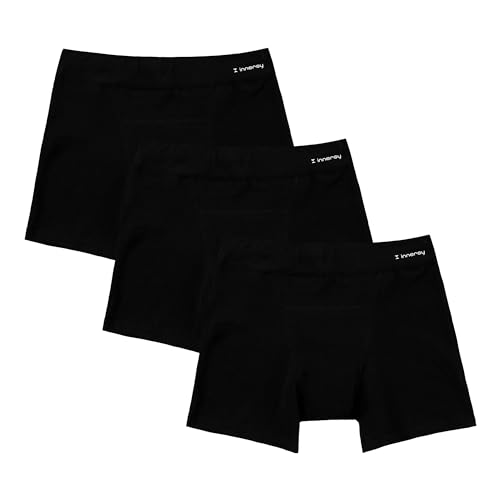 Teen Girls' Black Period Panties by INNERSY, Pack of 3