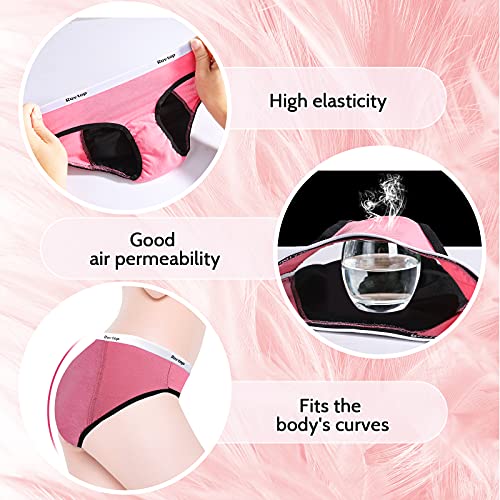 Girls Period Briefs: 5Pcs Soft Cotton, Leak-Proof, XL