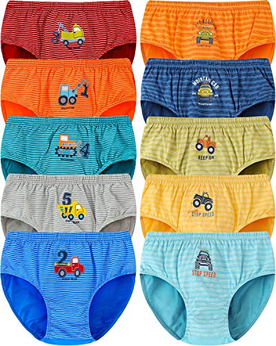 Adorel Boys Cotton Underwear 10-Pack, Auto Striped, 4-5 Years