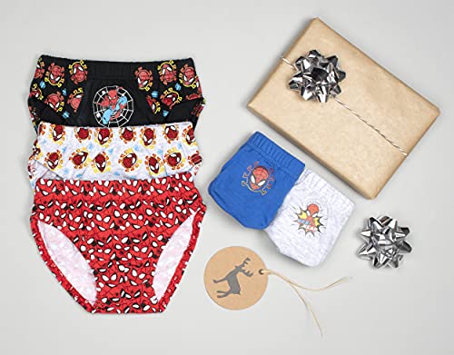 Spiderman Boys Underwear 5-Pack - Blue/Grey - Ages 6-7