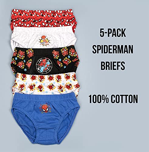 Spiderman Boys Underwear 5-Pack - Blue/Grey - Ages 6-7
