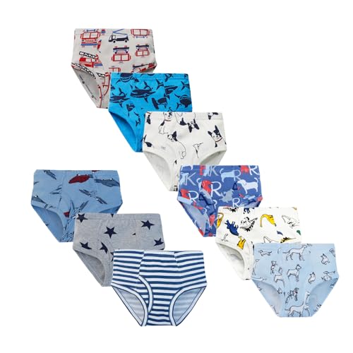 JackLoveBriefs Boys' Dinosaur Truck Underwear - Pack of 9