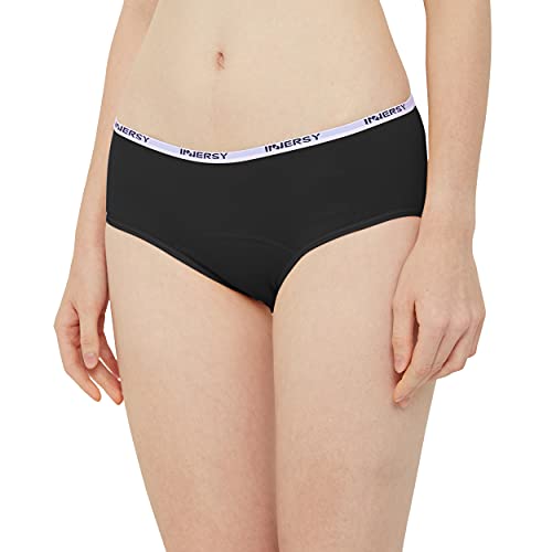 INNERSY Girls Cotton Period Underwear Pack (12-14 Years, 3 Black)