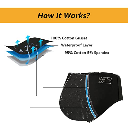 INNERSY Girls Cotton Period Underwear Pack (12-14 Years, 3 Black)