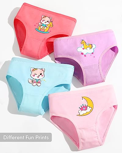 Domee Kids Girls 12-Pack Cotton Underwear Cloud Duck + Cake Fox