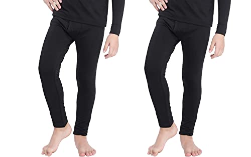 orbiz Pack of 2 Kids Thermal Underwear Black Unisex Boys Girls Long Johns (Bottoms) Children Trousers Winter Warm Pants