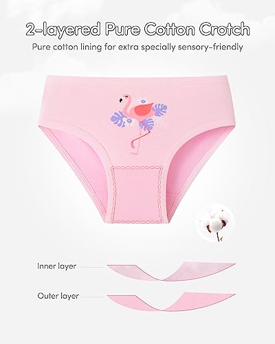 Domee Kids Girls 12-Pack Cotton Underwear Cloud Duck + Cake Fox