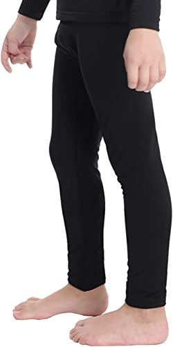 orbiz Pack of 2 Kids Thermal Underwear Black Unisex Boys Girls Long Johns (Bottoms) Children Trousers Winter Warm Pants
