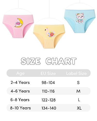 Domee Kids Girls 12-Pack Cotton Underwear Cloud Duck + Cake Fox