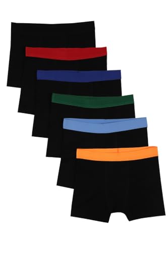 Boys 6-Pack Cotton Boxer Shorts (9-10 Years) Black