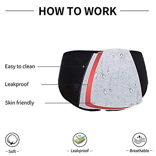 Anntry Girls Leakproof Cotton Period Underwear (Pack of 6)