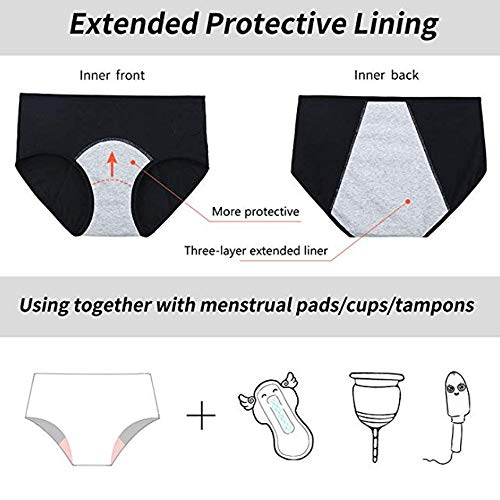 Anntry Girls Leakproof Cotton Period Underwear (Pack of 6)