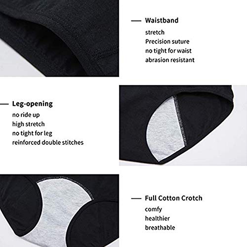 Anntry Girls Leakproof Cotton Period Underwear (Pack of 6)