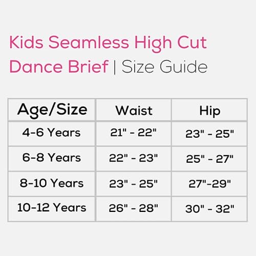 Dance Seamless Ballet Briefs for Girls (6-8)