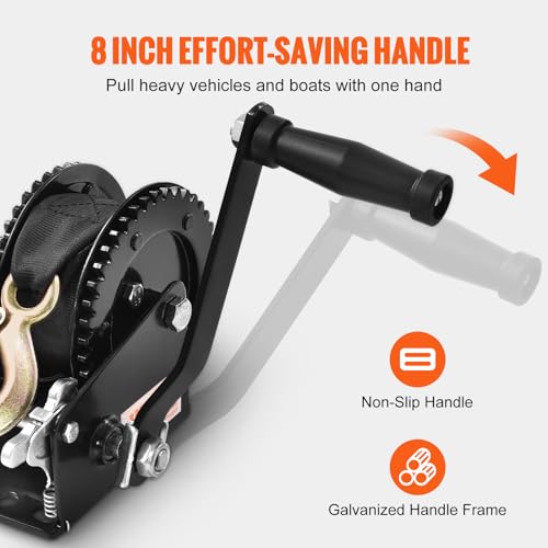 2000 lbs Capacity Hand Winch for Trailer, Boat