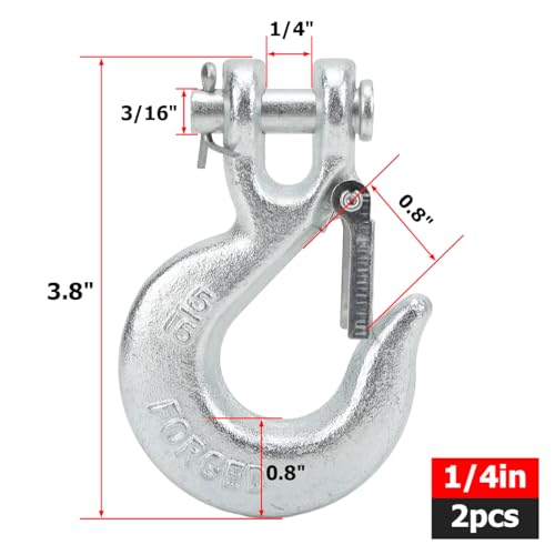 AUCELI 1/4" Safety Chain Hooks, 12,600 lbs Grade