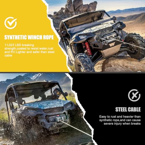 BUNKER INDUST 1/4" x 50' Synthetic Winch Rope Kit