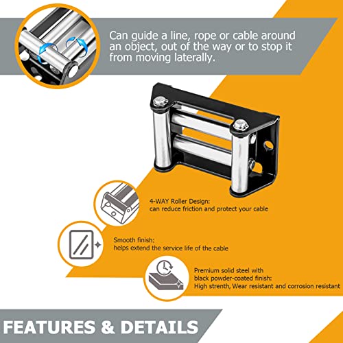 4-Way Winch Roller Fairlead for ATV/UTV Winch