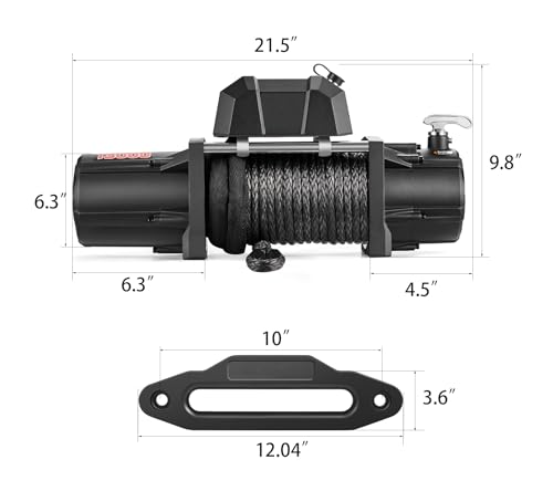 AOTOWO 13000 lb Electric Winch with Synthetic Rope