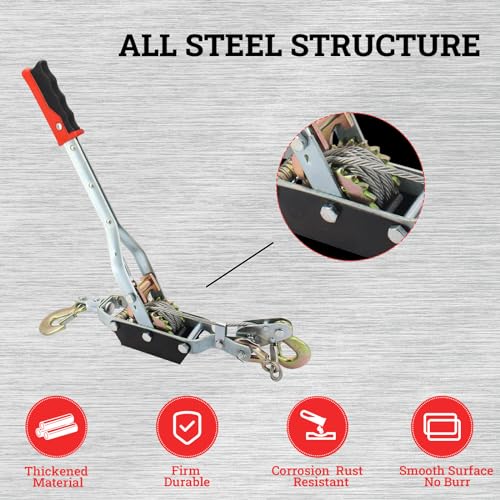 5 Ton Dual Gear Power Puller with 3 Hooks