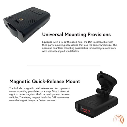 Radenso DS1 High-Range Radar Detector: Magnet Mount, Bluetooth