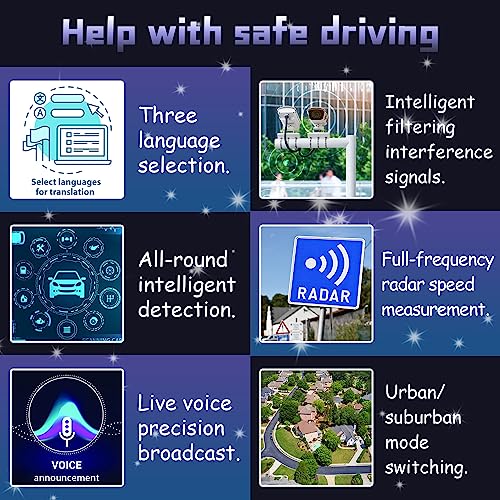 360° Radar Detector for Cars: Voice Speed Prompt, LED Display