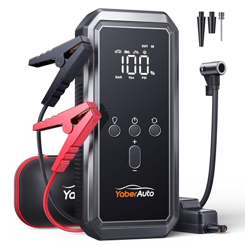 YaberAuto Portable Jump Starter with Air Compressor (3000A)