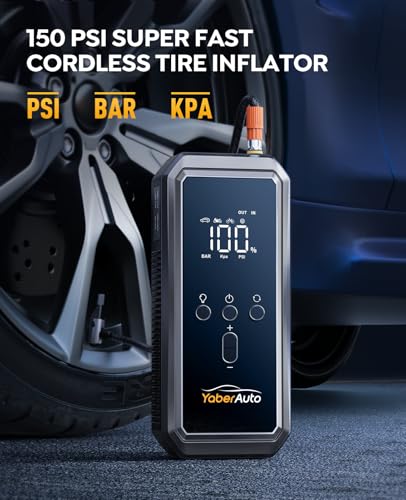 YaberAuto Portable Jump Starter with Air Compressor (3000A)