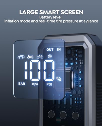 YaberAuto Portable Jump Starter with Air Compressor (3000A)