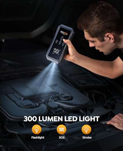 YaberAuto Portable Jump Starter with Air Compressor (3000A)