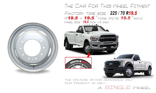 Single 19.5" 10 Lug Steel Wheel for Ford Duty