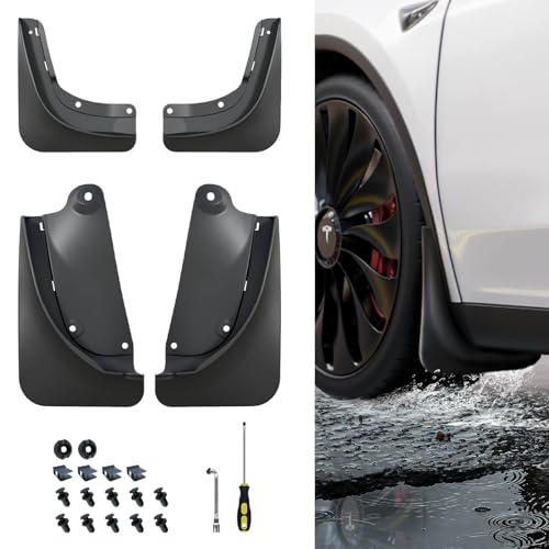 2024 Upgrade Tesla Model Y Mud Flaps - Military Grade All Weather Splash Guards