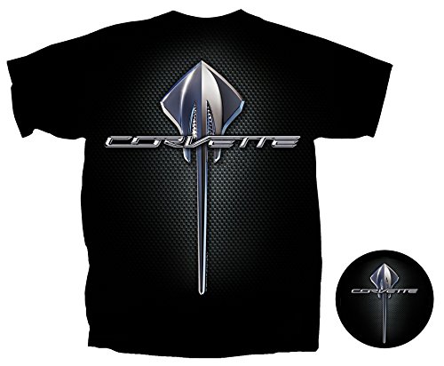 GM C7 Corvette Emblem Adult T-Shirt-Large, Black