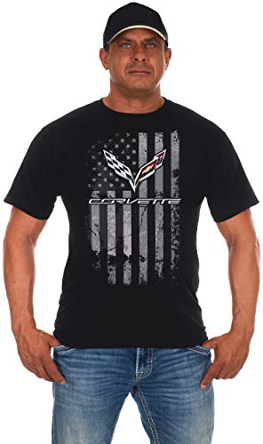 Men's Chevy Corvette C7 American Flag Crew Neck Shirt