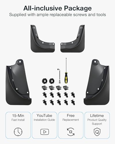 2024 Upgrade Tesla Model Y Mud Flaps - Military Grade All Weather Splash Guards