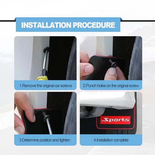 4PCS Soft Rubber Mud Flaps for Universal Cars SUV