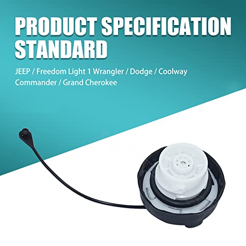 Sodcay Fuel Tank Cap Compatible with Chrysler Dodge (Black)