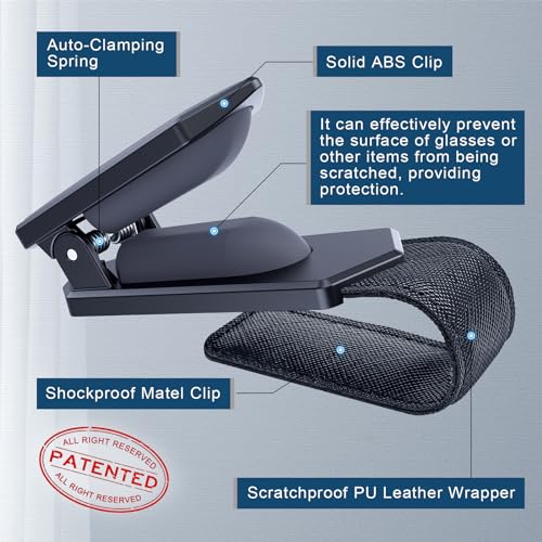 Veharvim Upgraded Car Visor Sunglasses Holder 2-Pack