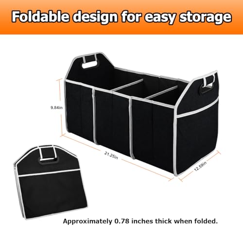 Osilly Foldable Car Trunk Organizer with 3 Compartments
