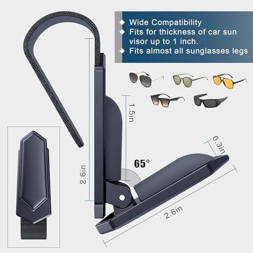 Veharvim Upgraded Car Visor Sunglasses Holder 2-Pack