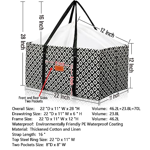 RoyBoder 2-Pack Waterproof Car Trunk Organizers with Long Strap