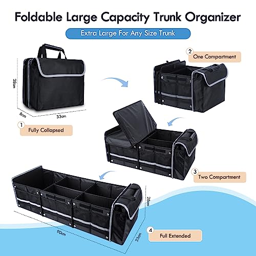 Ealingmoon Collapsible Trunk Organizer with Insulated Cooler Bag