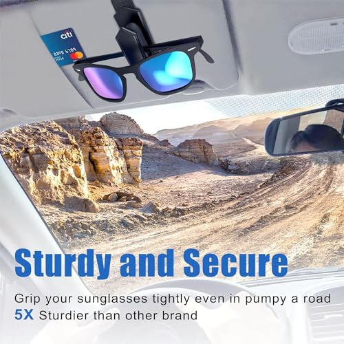 Veharvim Upgraded Car Visor Sunglasses Holder 2-Pack