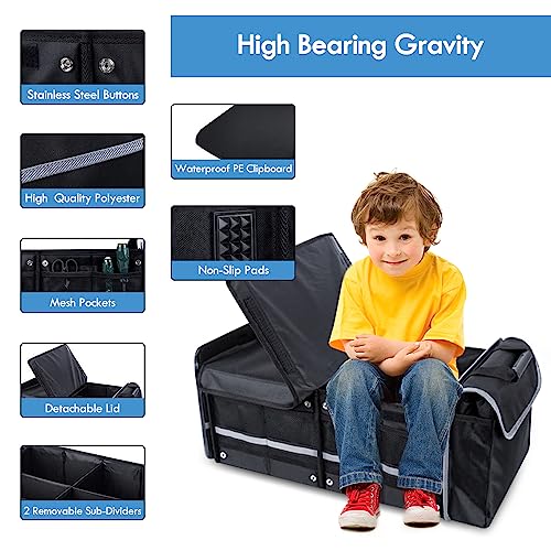 Ealingmoon Collapsible Trunk Organizer with Insulated Cooler Bag