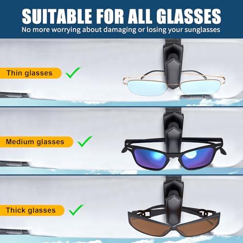 Veharvim Upgraded Car Visor Sunglasses Holder 2-Pack