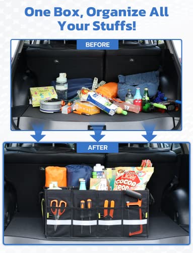 Oasser Collapsible Waterproof Car Trunk Organizer, Multi Compartments