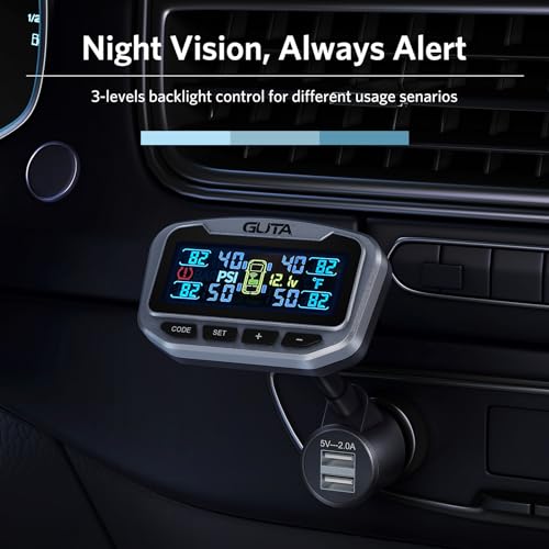 RV TPMS with 4 Sensors, 6 Alert Modes