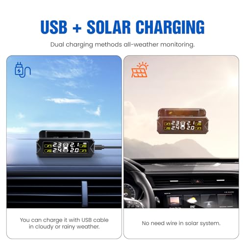 Solar Wireless TPMS Sensor Kit for RV, Trailer
